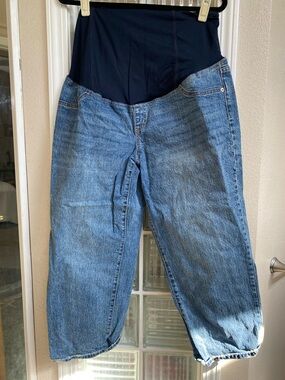 Isabel Maternity by Ingrid & Isabel Navy Panel Light Blue Boyfriend Jeans